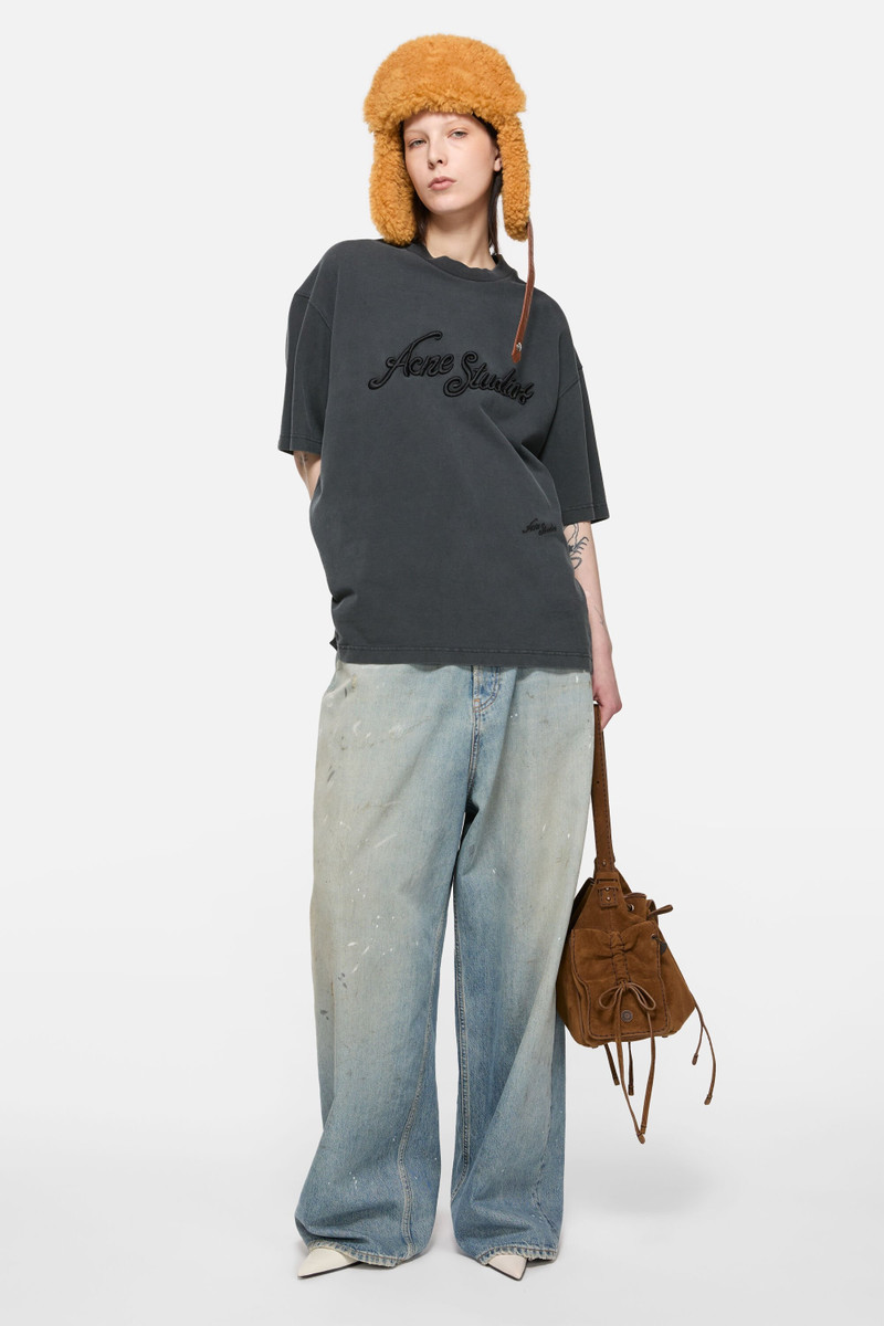 Acne Studios Logo t-shirt - Relaxed fit - Faded black outlook