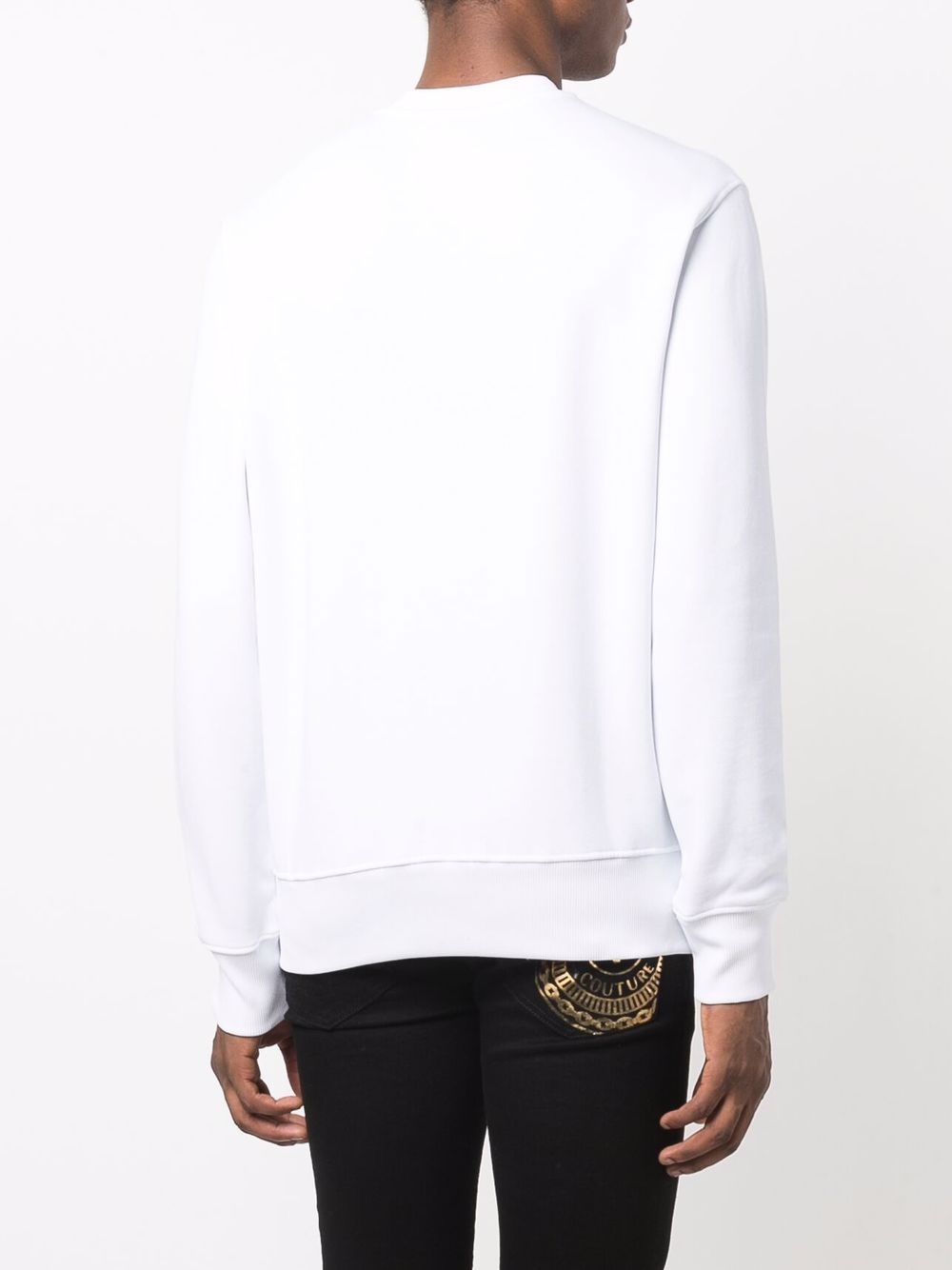 metallic effect logo sweatshirt - 4