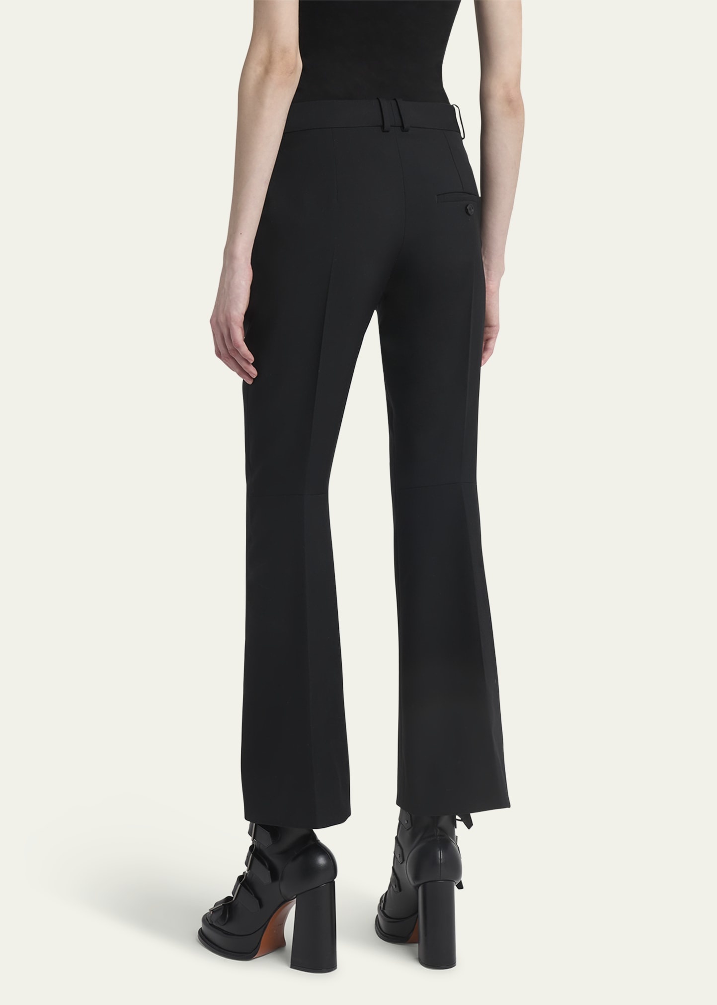 Tailored Cropped Wool Trousers - 3