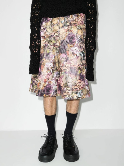 Comme des Garçons Homme Plus floral-print Bermuda shorts outlook