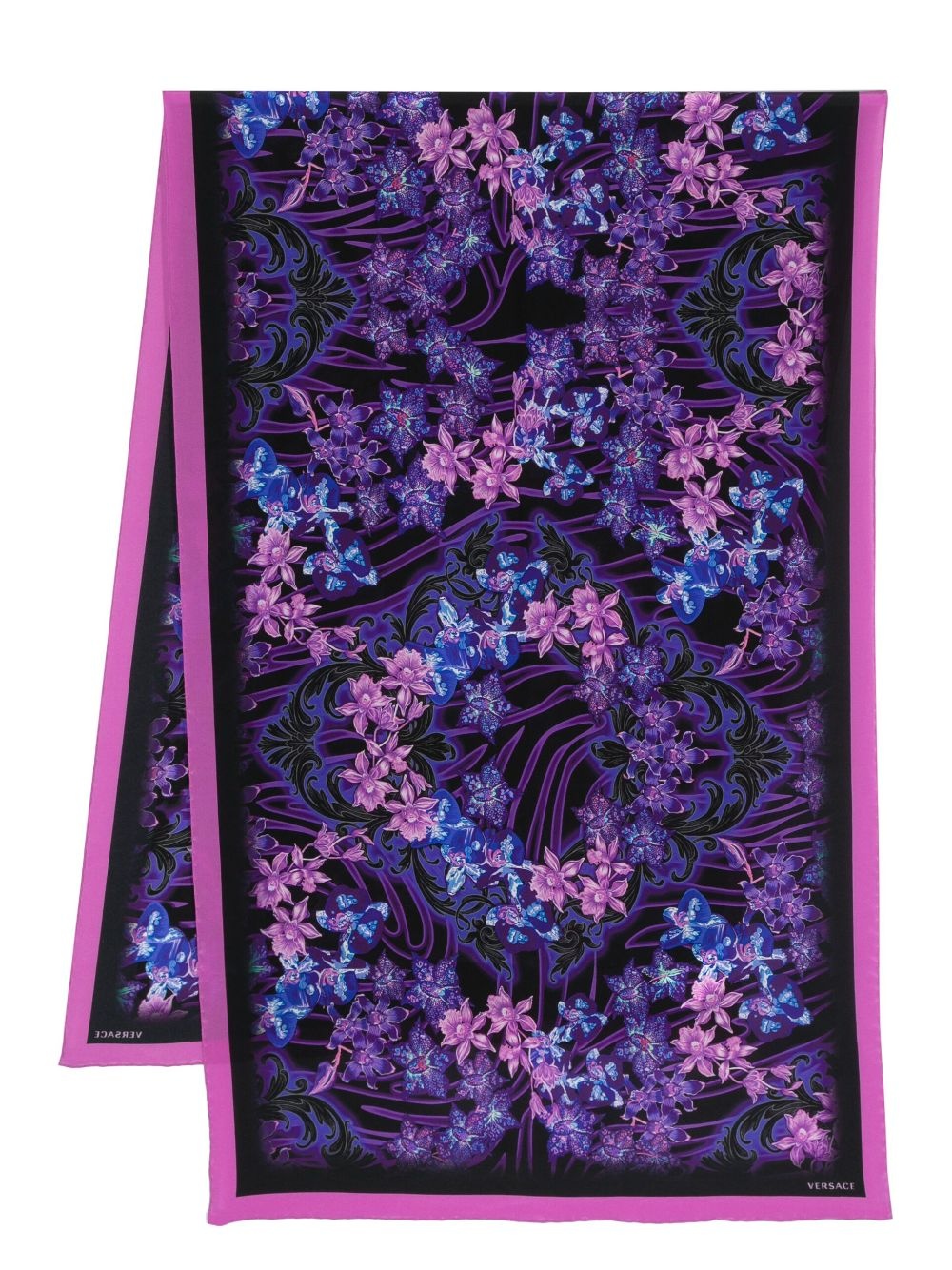 floral-print silk scarf - 1