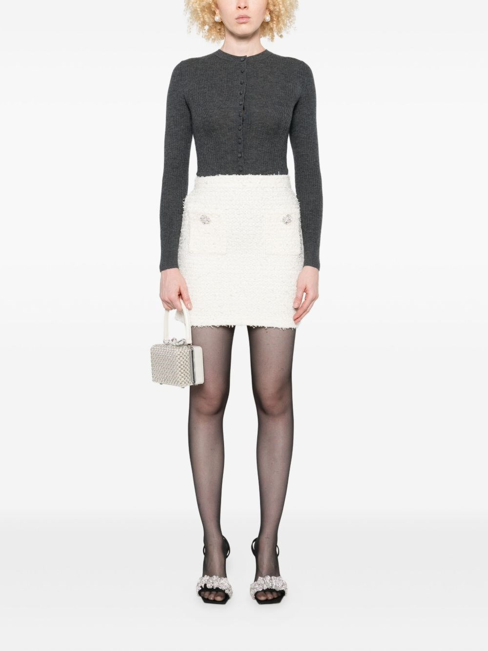 Crystal embellished mini skirt - 2