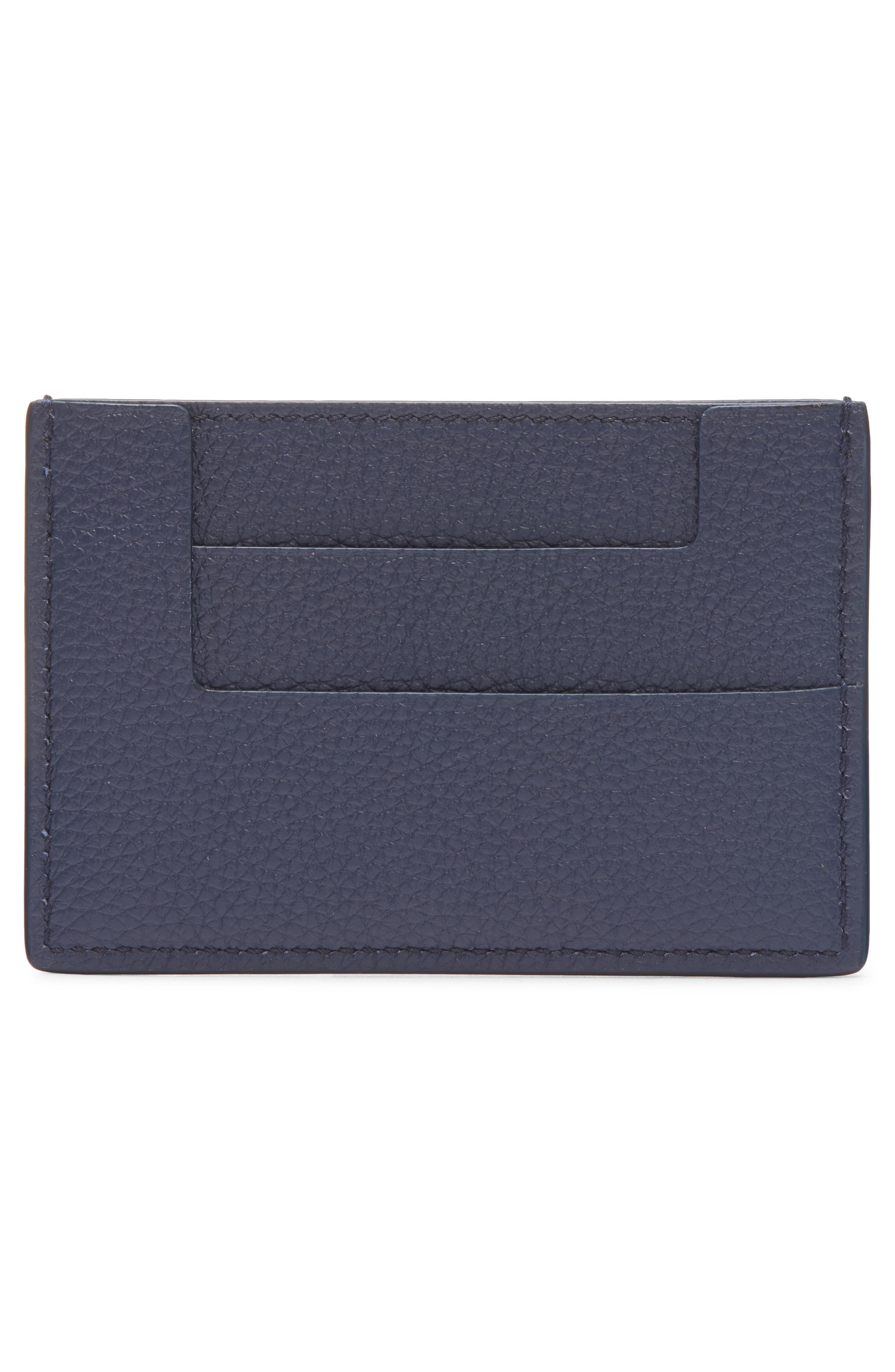 TOM FORD Grained Leather Card Holder in 1L087 Denim Blue at Nordstrom - 4