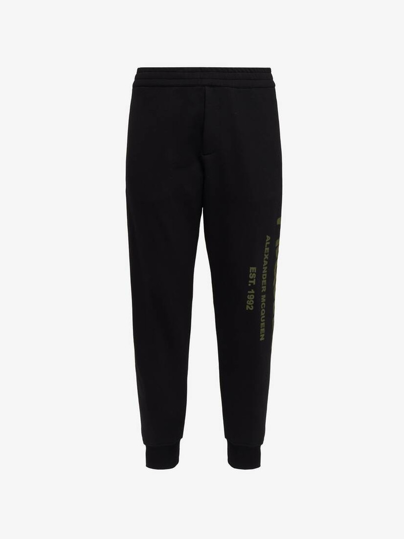 Men's McQueen Graffiti Joggers in Black/khaki - 1