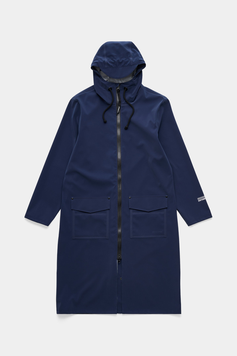 Stockholm Long Patch Raincoat Navy 4