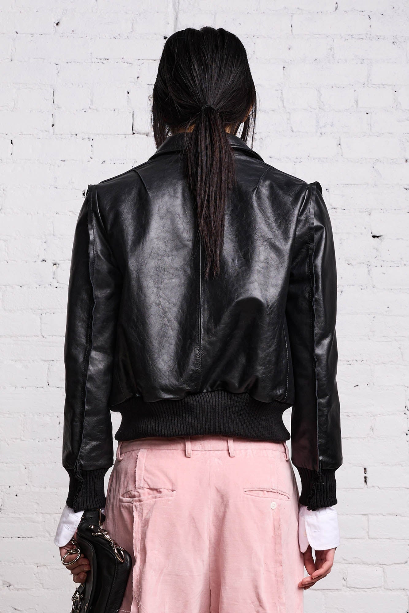 FLAT SLEEVE BOMBER - BLACK - 7