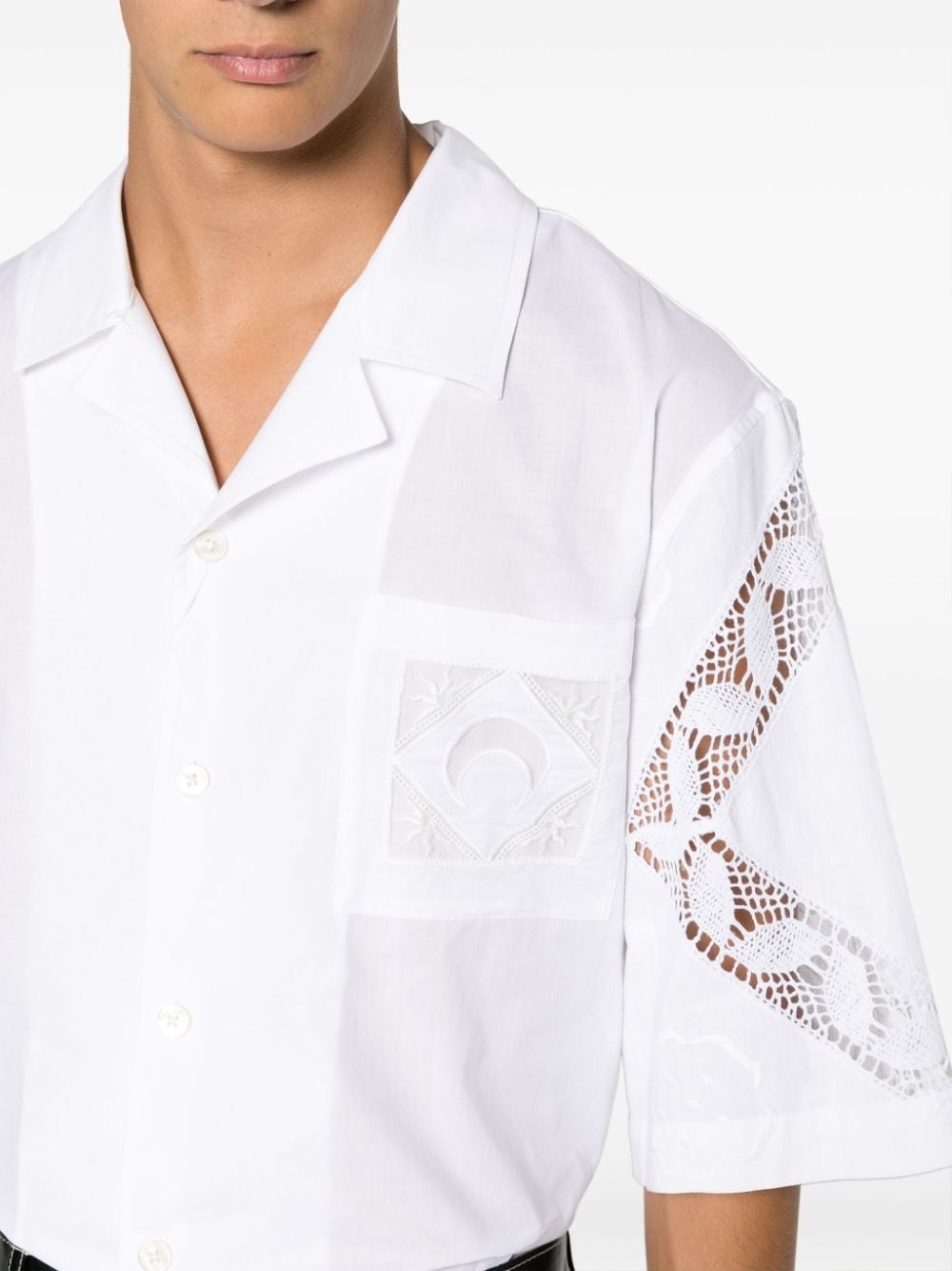 Crescent Moon-embroidered cotton shirt - 6