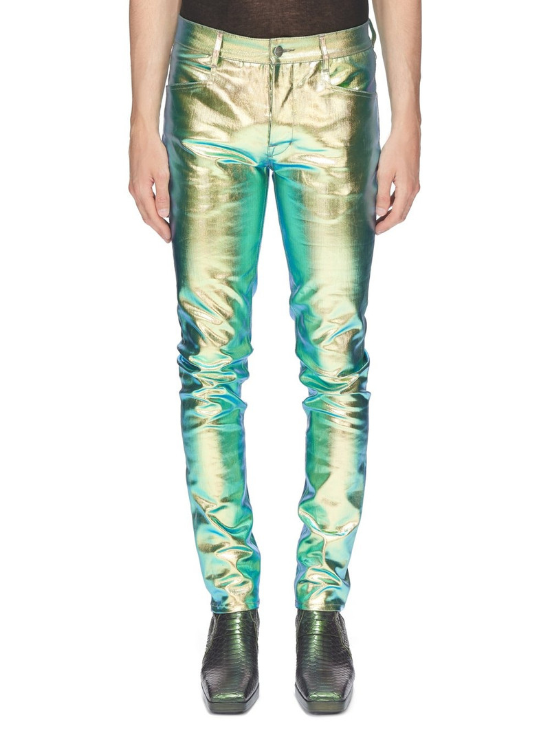 metallic-effect trousers 1