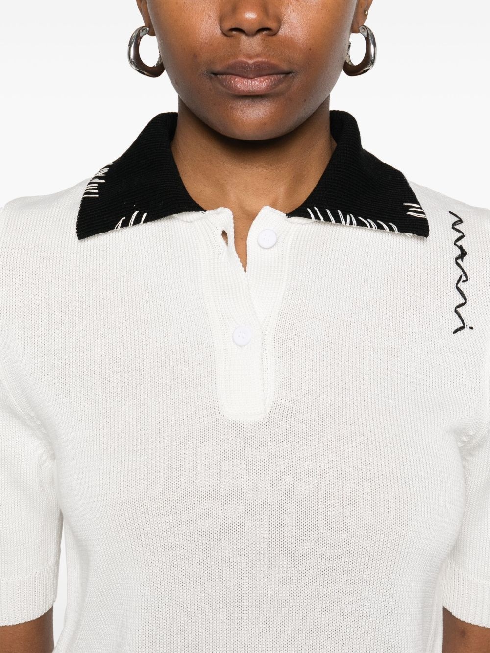 contrastíng-collar polo shirt - 5