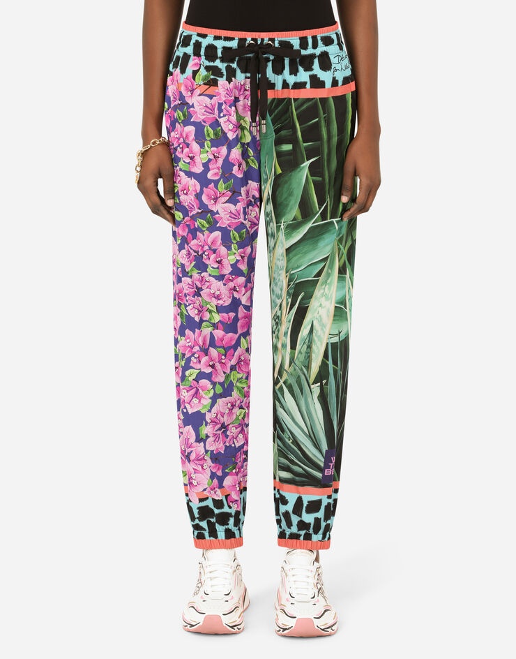 Jersey jogging pants with jungle mix print - 3