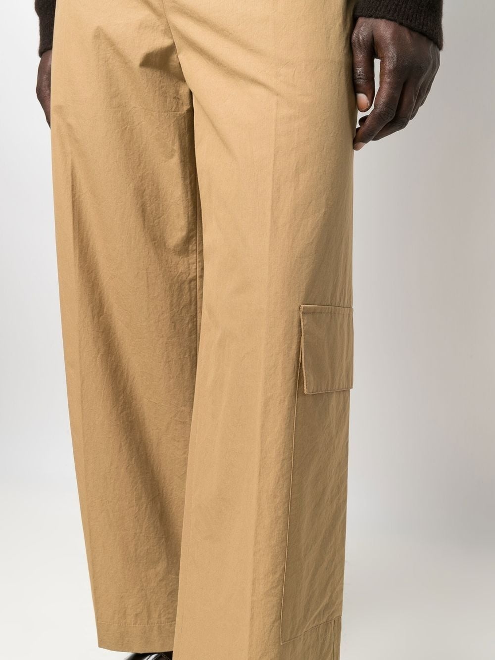 utility pocket wide-leg trousers - 5