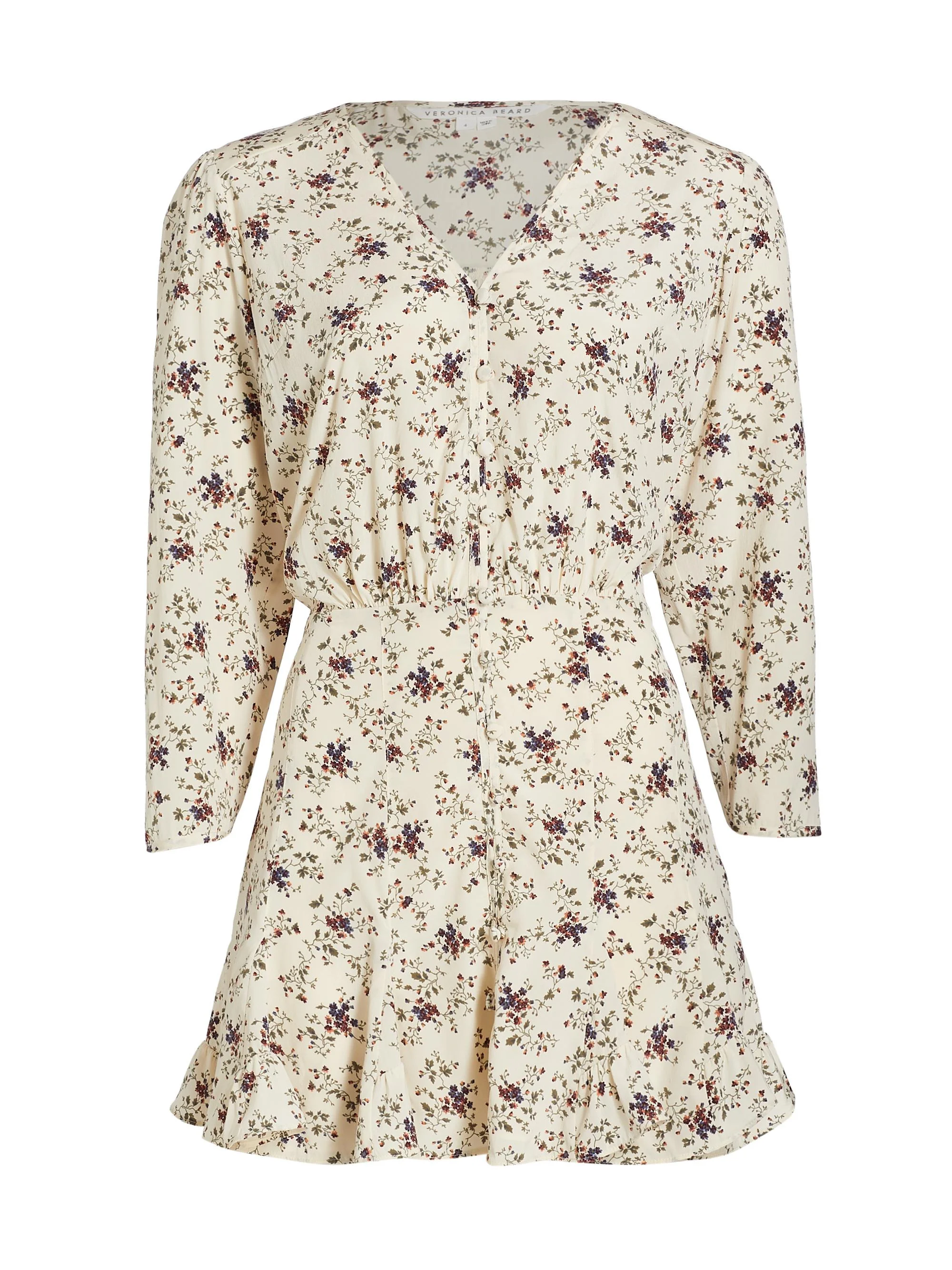 Women's Riggins Stretch Silk Long-Sleeve Minidress - Whitestone Multi - 1