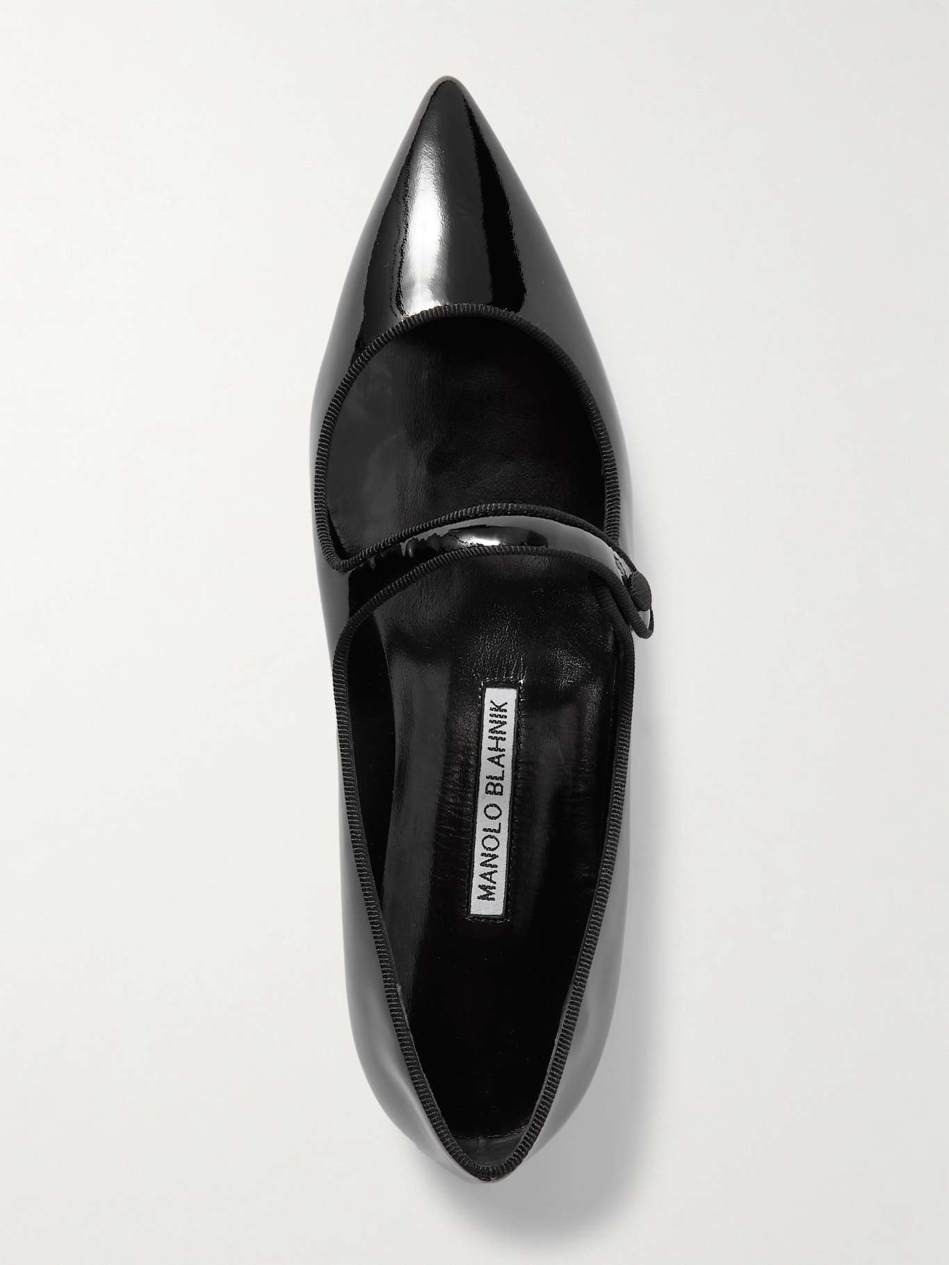 Campari grosgrain-trimmed patent-leather ballet flats - 5