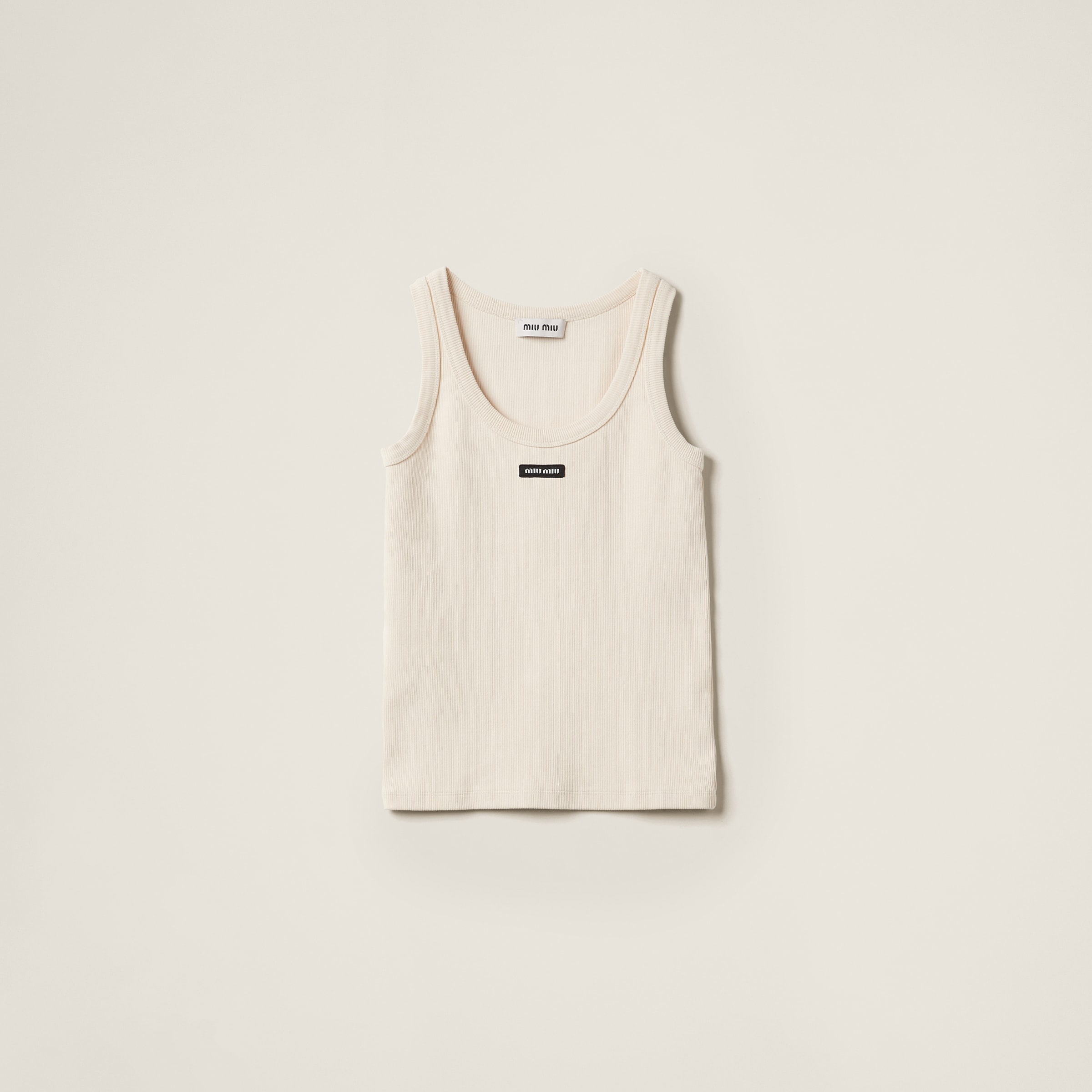 Garment-dyed ribbed knit jersey top - 1