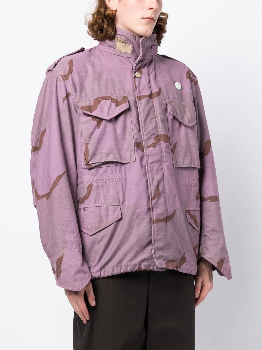 abstract-print cotton-blend jacket - 3