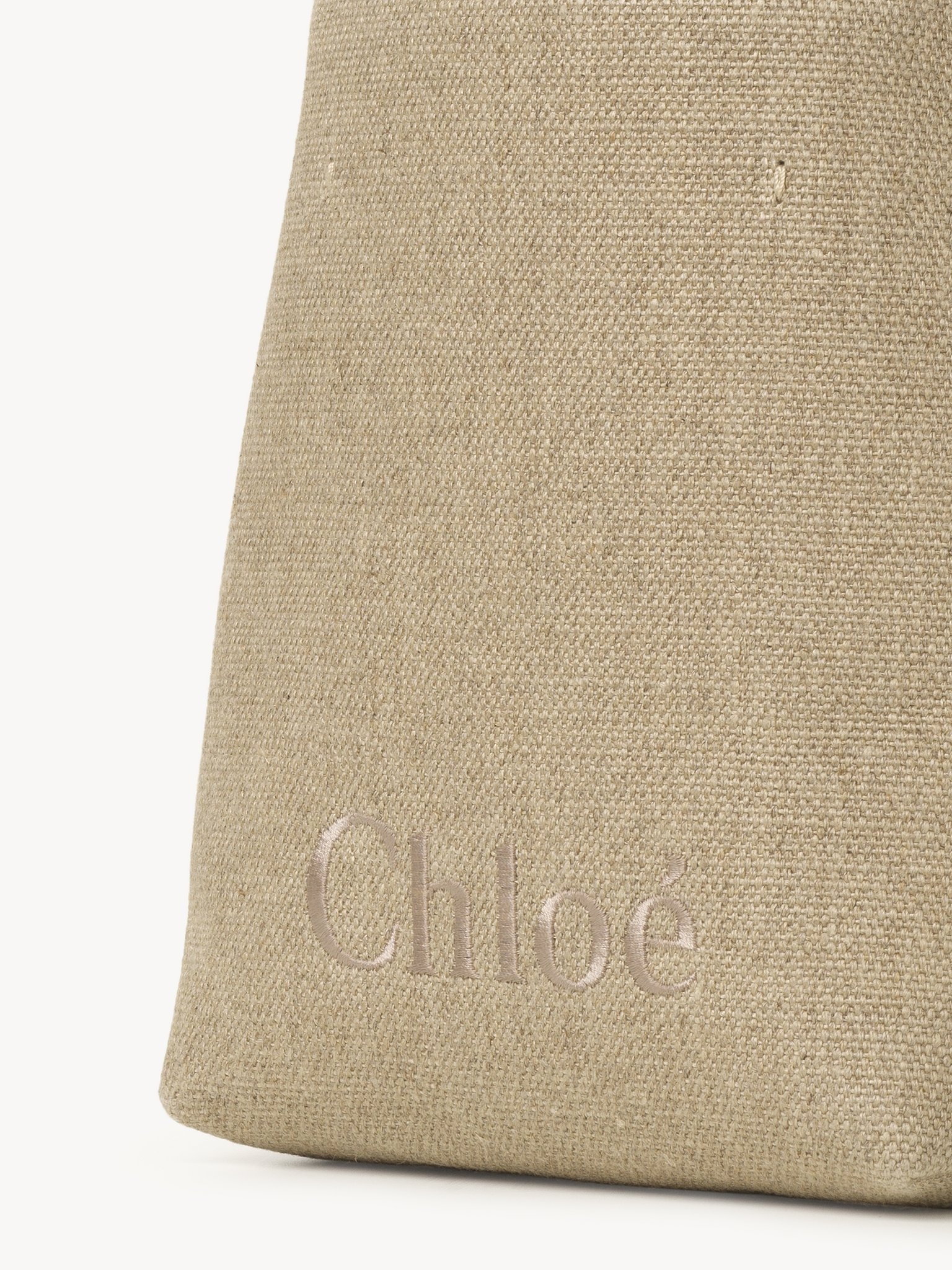 MICRO CHLOÉ SENSE TOTE BAG IN LINEN 5