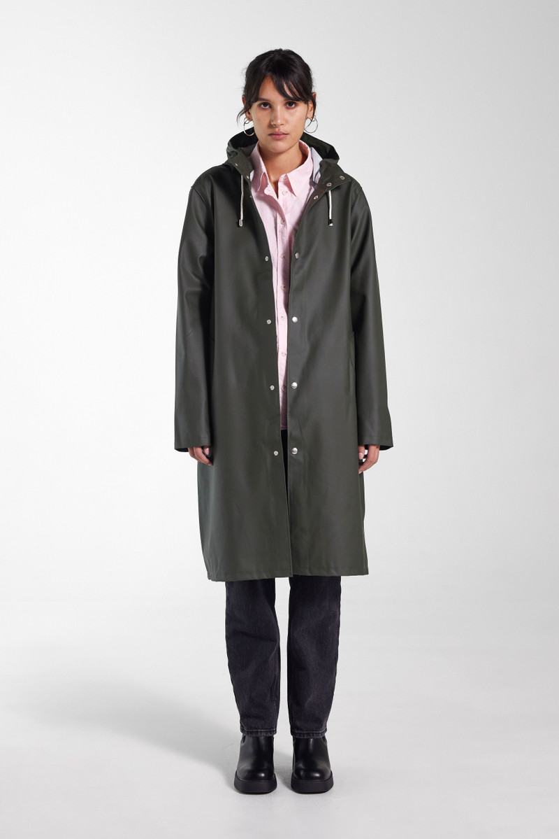 Stutterheim Stockholm Long Raincoat Green outlook