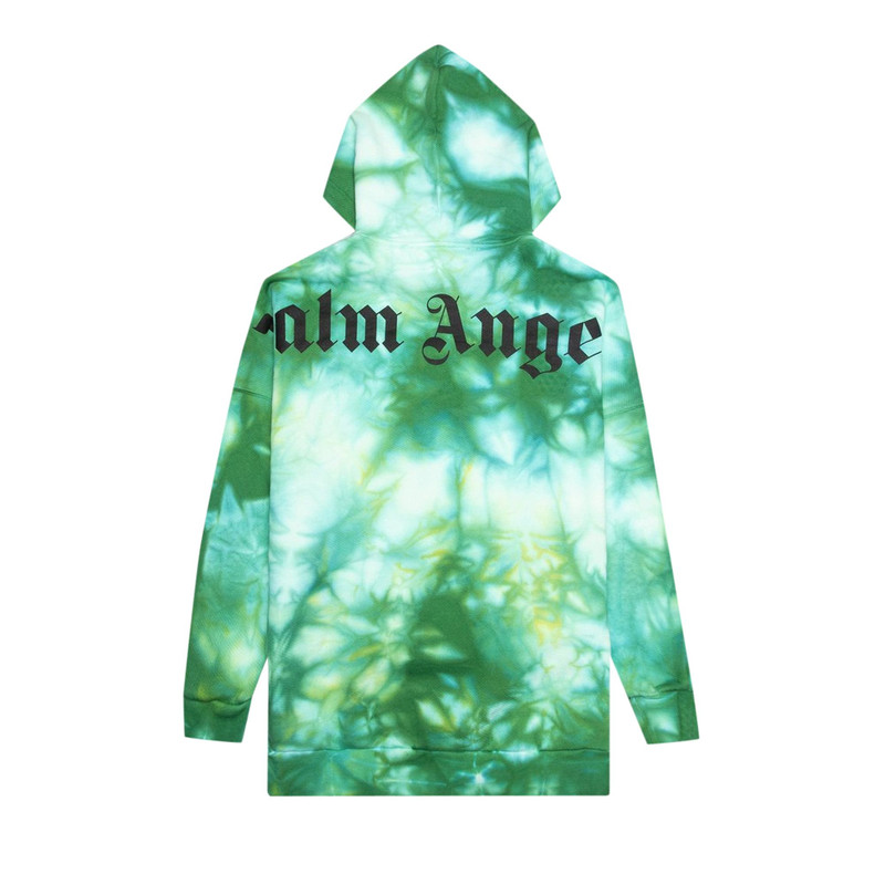 Palm Angels Palm Angels Tie Dye Logo Over Hoodie 'Forrest Green/Yellow' outlook