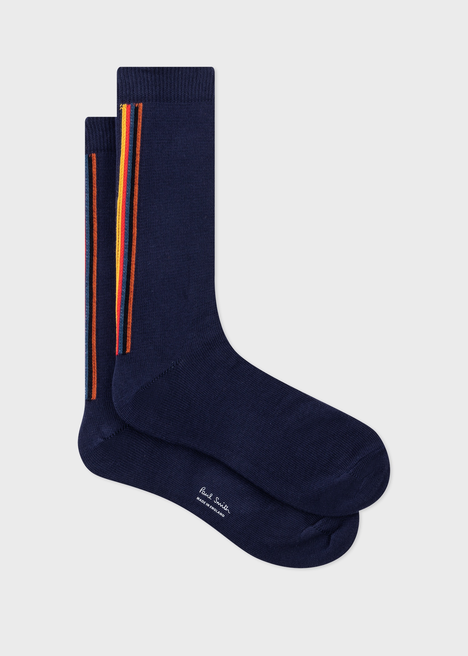 Navy Vertical 'Artist Stripe' Socks - 1