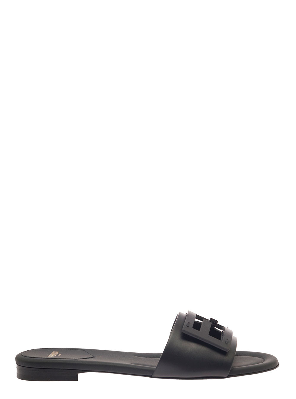 Fendi Women Leather Slide Mules With Logo Buckle - 1