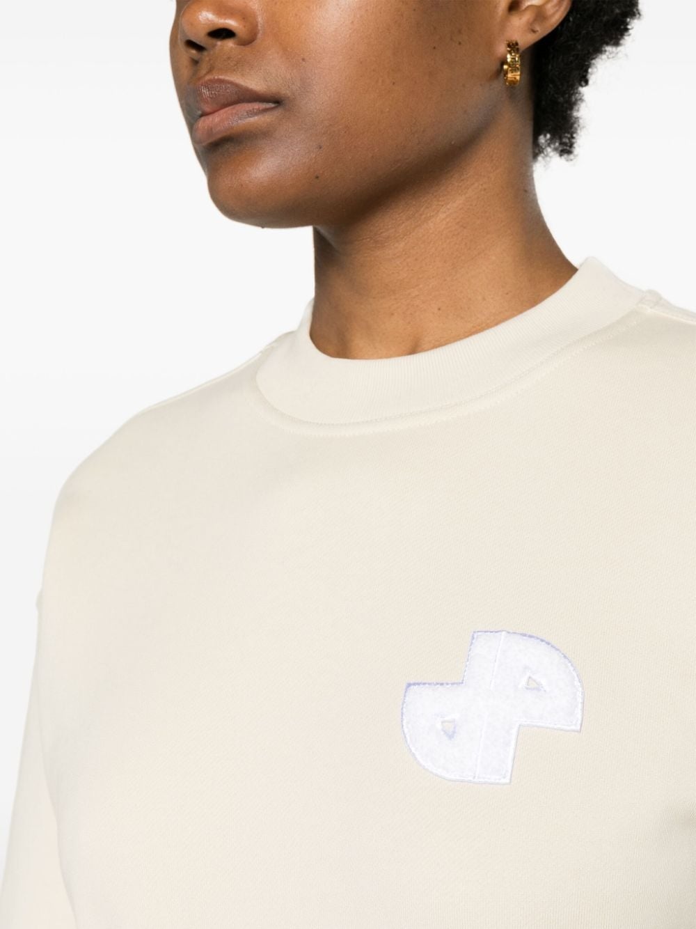 logo-patch cotton sweatshirt - 5