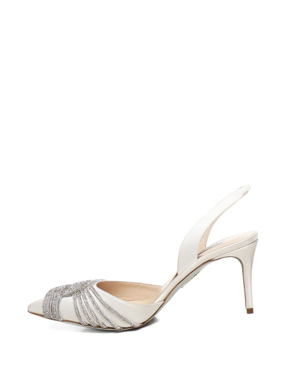 Gatsby Sling Satin 75MM crystal-embellished slingback pumps - 3
