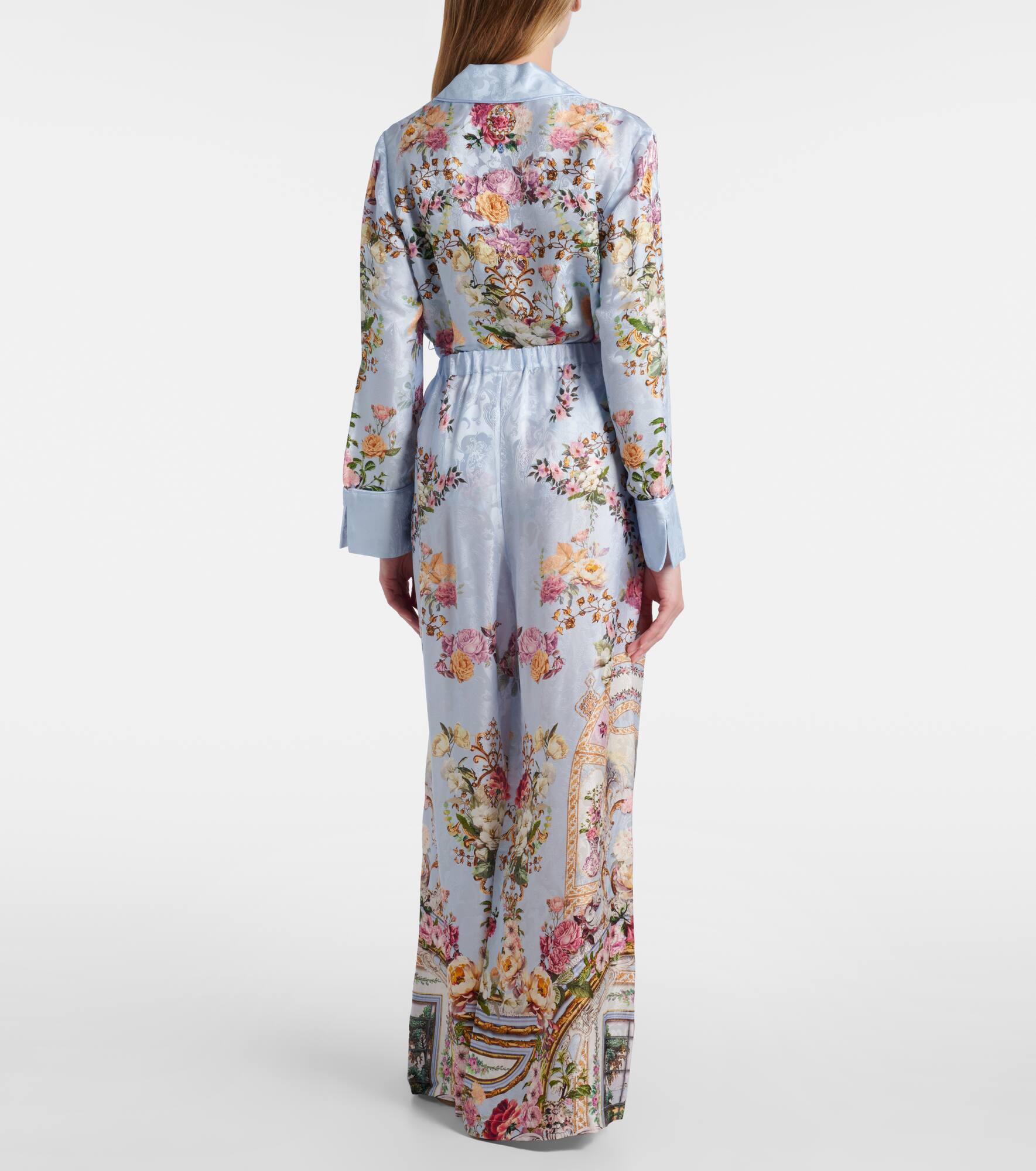 Tiled In Time floral wide-leg pants - 3