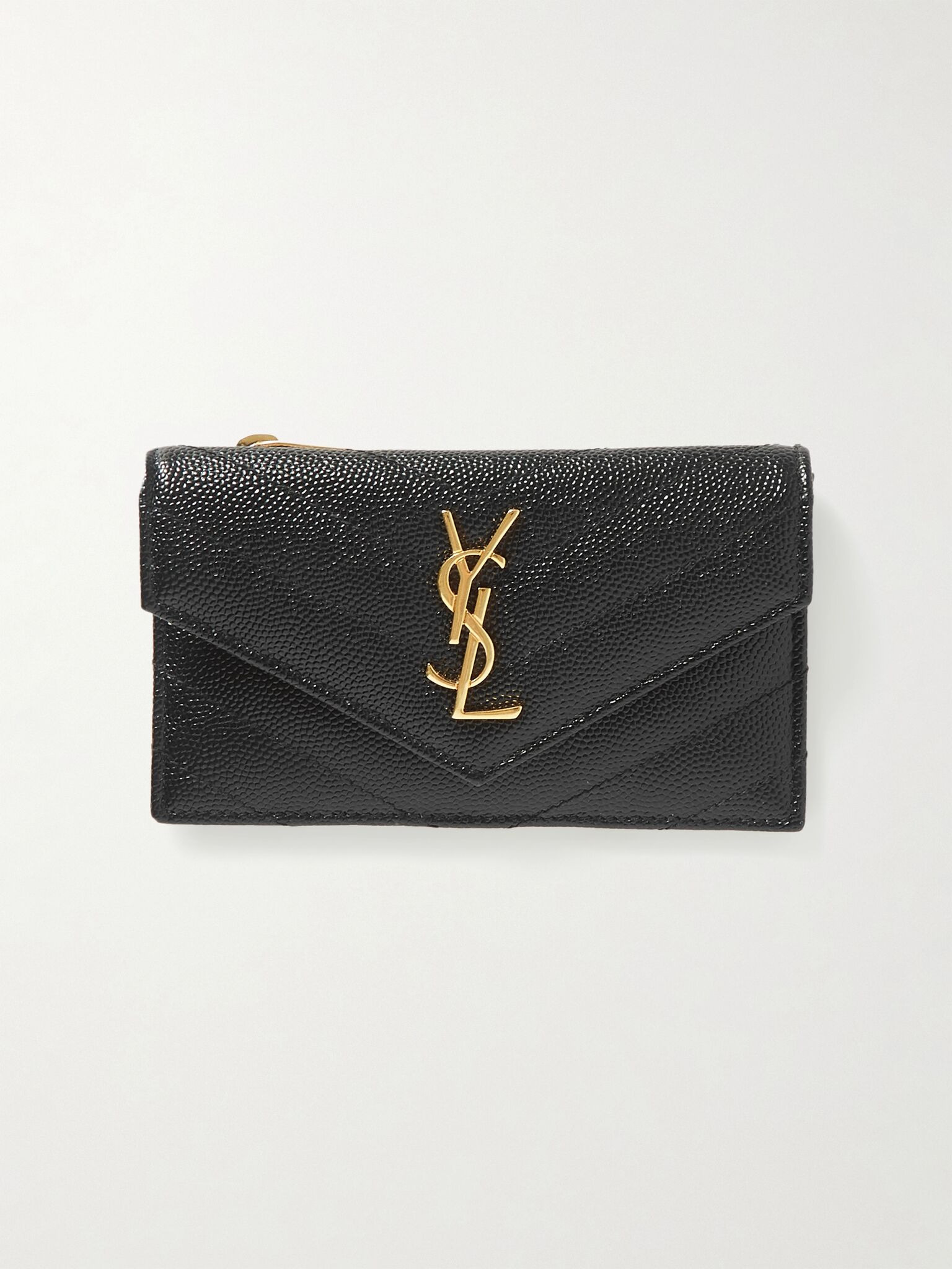 Monogramme quilted textured-leather wallet Black - 1