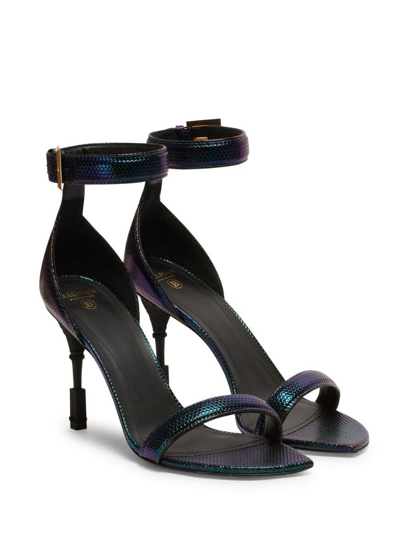 metallic-effect leather sandals - 2