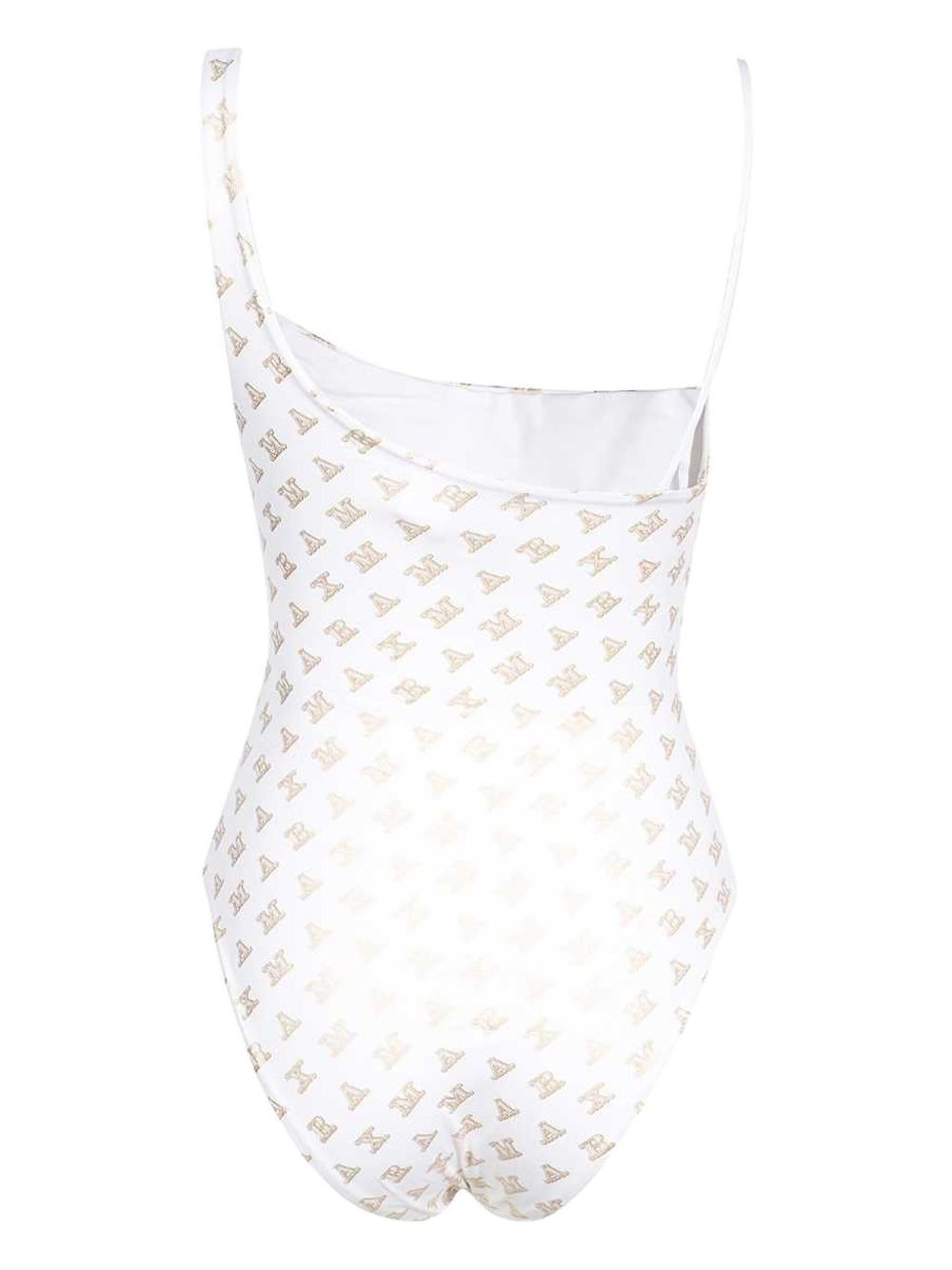 logo-print one-shoulder swimsuit - 2