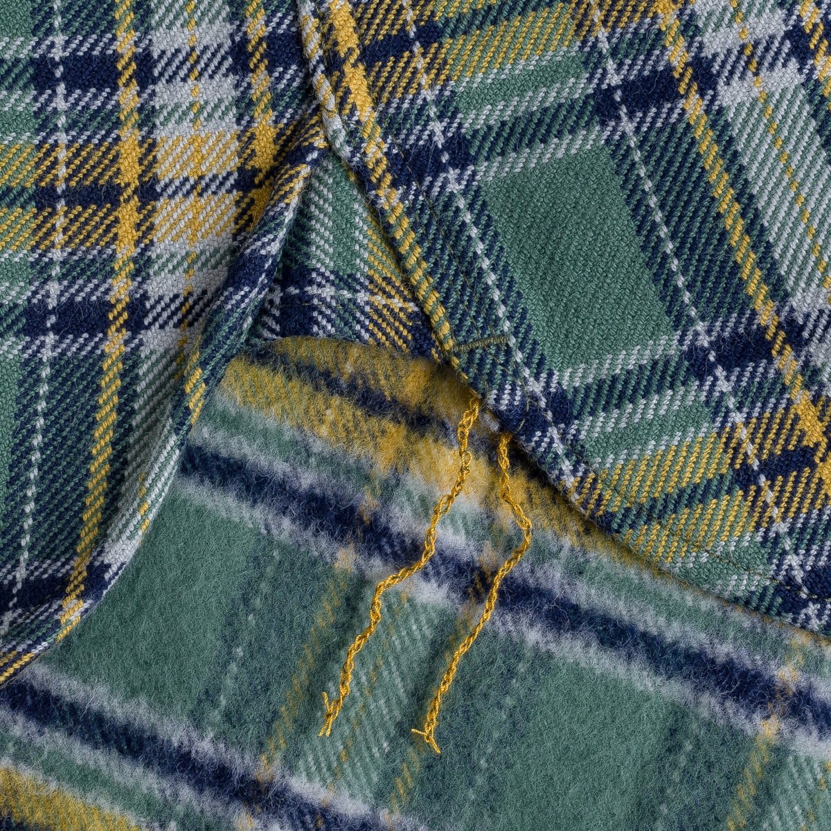 Ultra Heavy Flannel Tartan Check Work Shirt - Green - 12