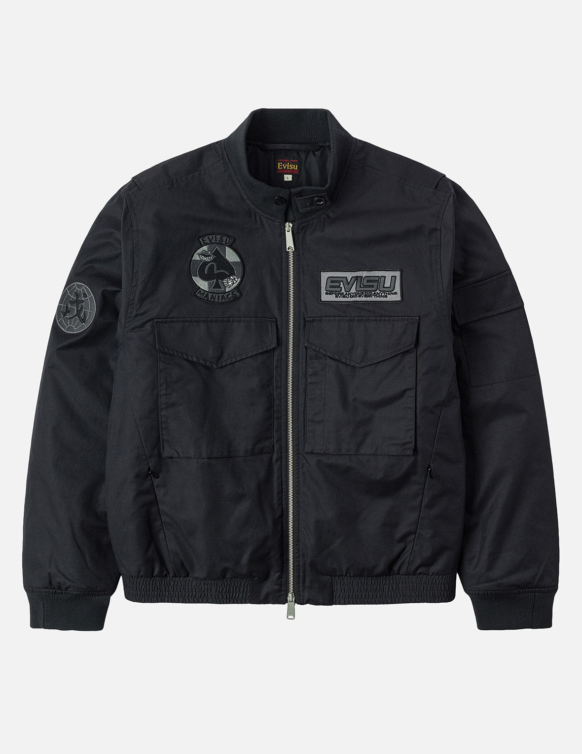 Multi Logo Badges Embroidery Regular Fit Padded Bomber Jacket - 3