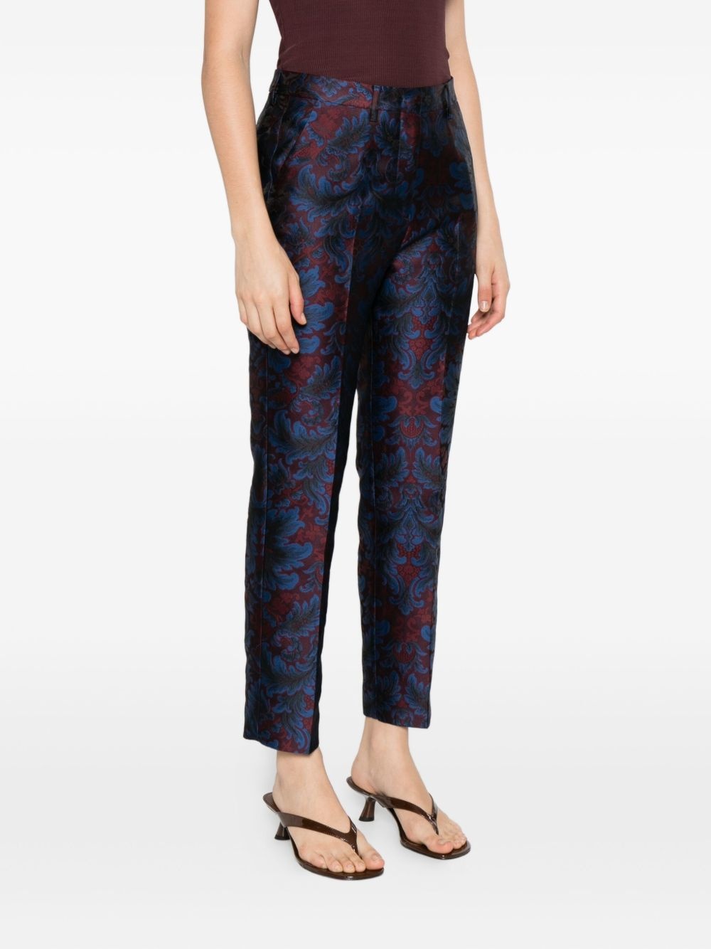 damask-print trousers - 3
