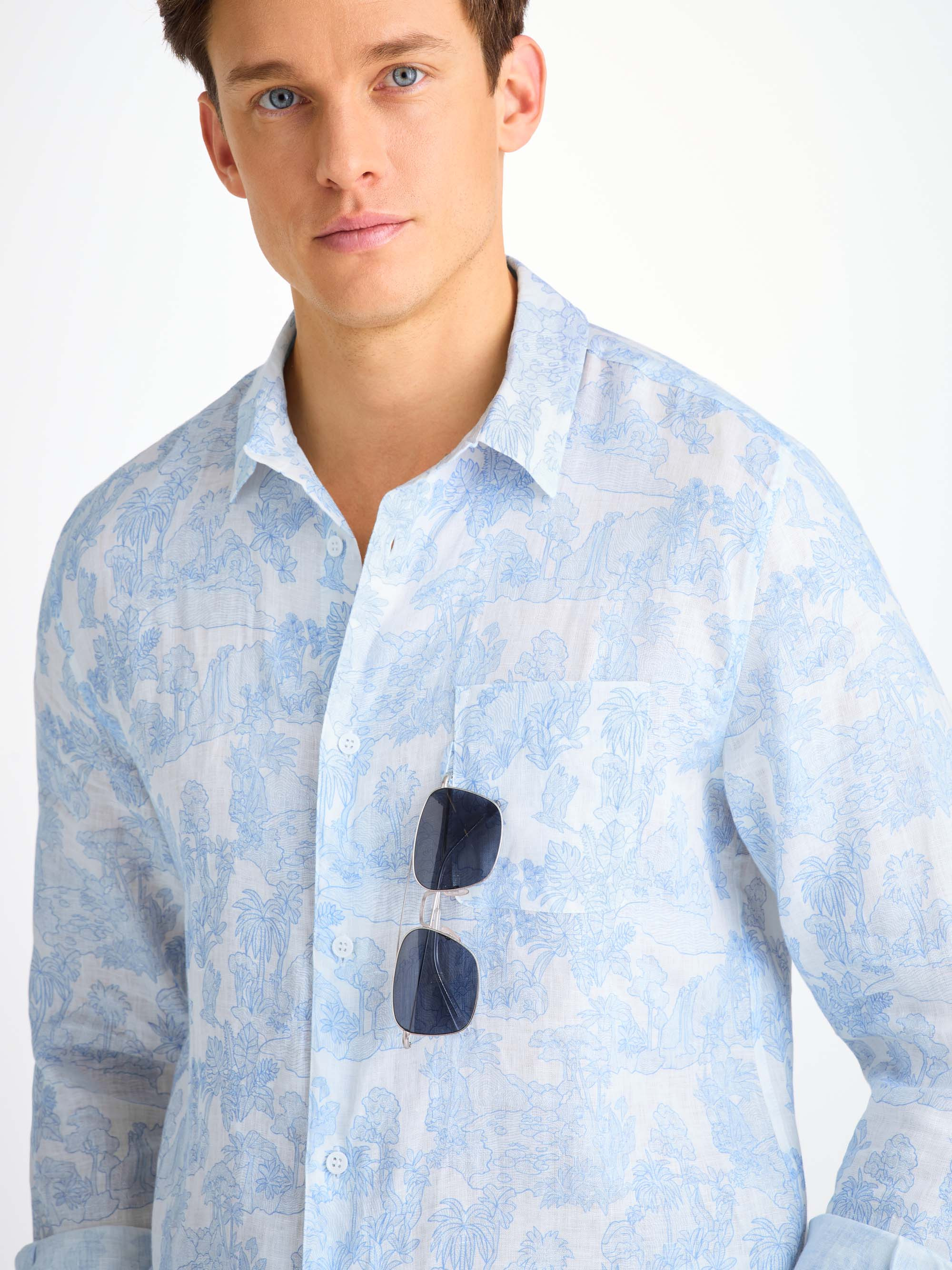 Men's Shirt Milan 26 Linen White - 5