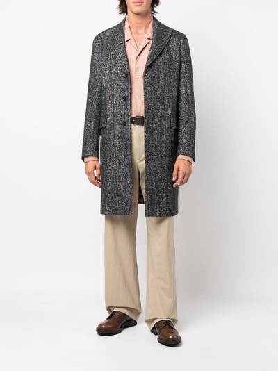 Etro herringbone single-breasted coat outlook