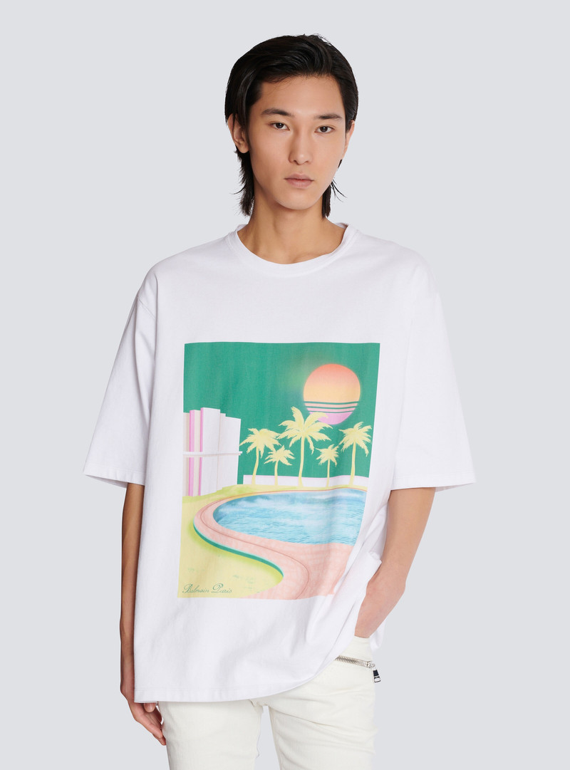 Loose Balmain Postcard printed T-shirt 6