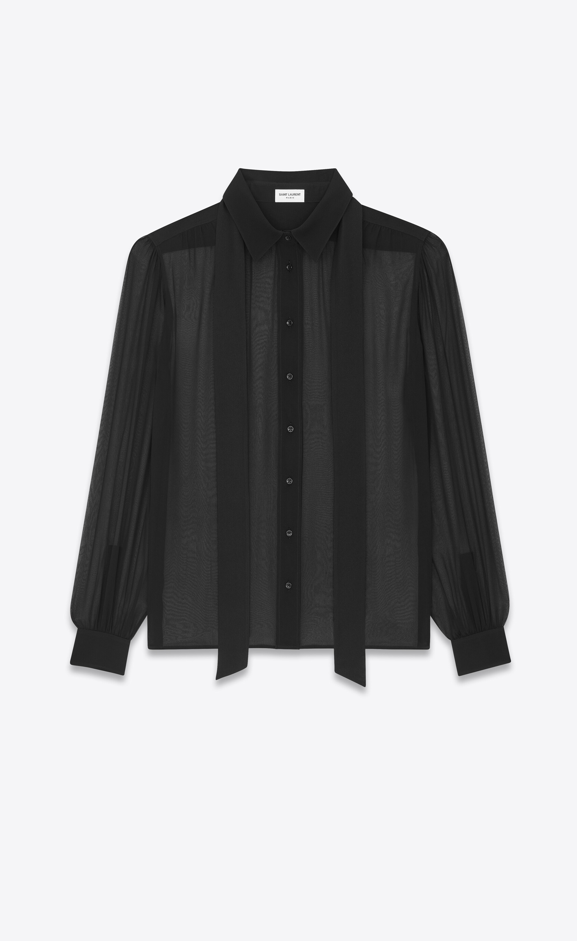 lavallière-neck shirt in silk muslin - 3