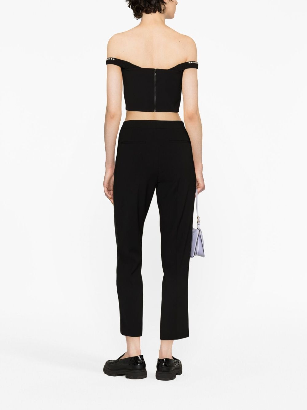 crystal-embellished cropped top - 4