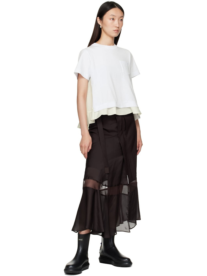 sacai Brown Suiting Midi Skirt outlook