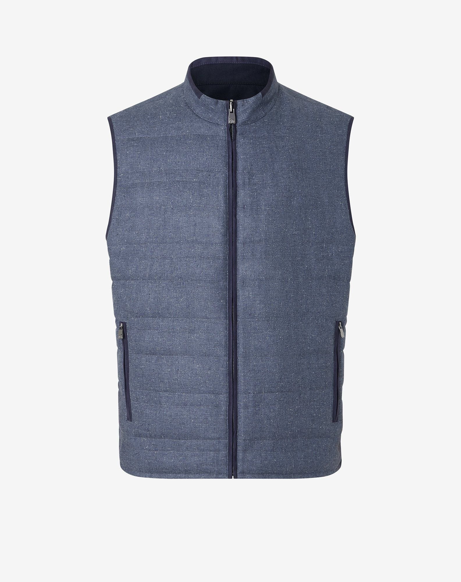 Reversible padded pale blue gilet - 1