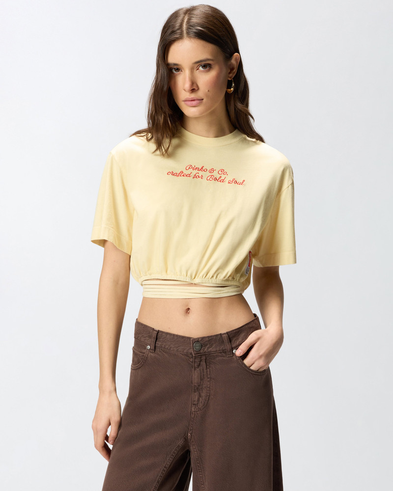 CROP TOP WITH PINKO LOGO LETTERING 3