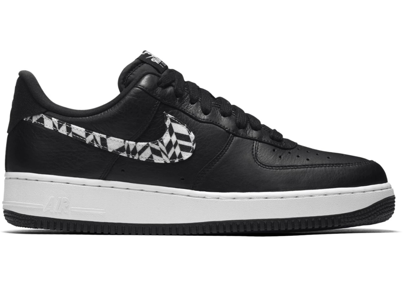 Nike Air Force 1 Low Black Pattern Swoosh - 1