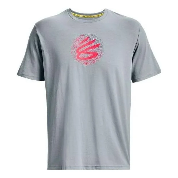 Under Armour Curry Mothers Day Logo T-shirt 'Grey Pink' 1378028-465 - 1