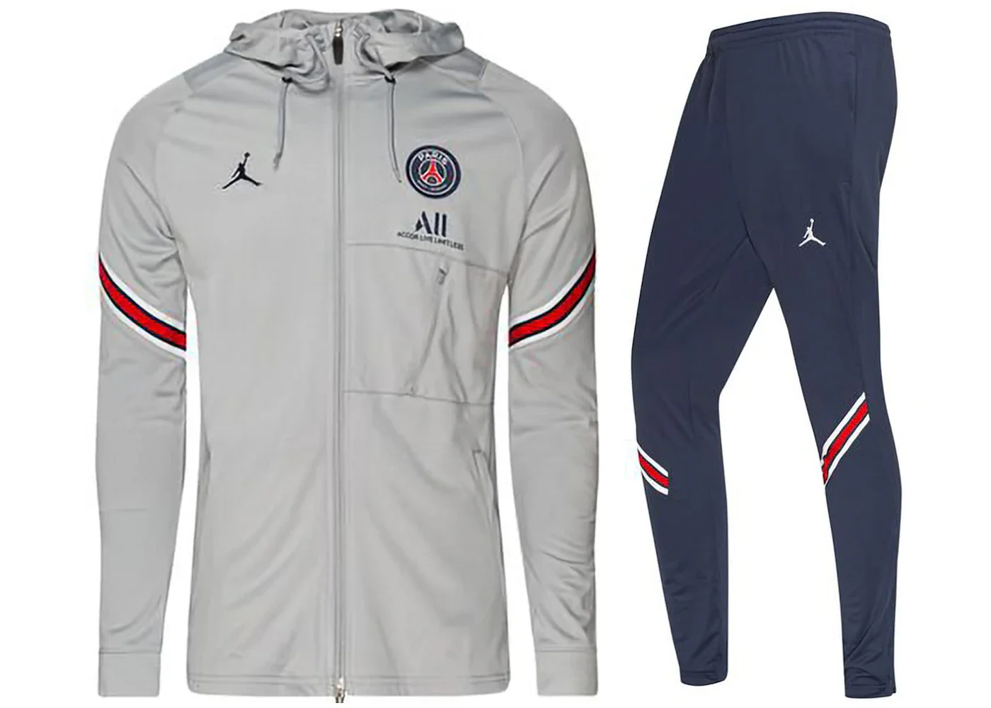 Nike Jordan Paris Saint Germain Dri-FIT Tracksuit Wolf Grey/Navy Blue - 1