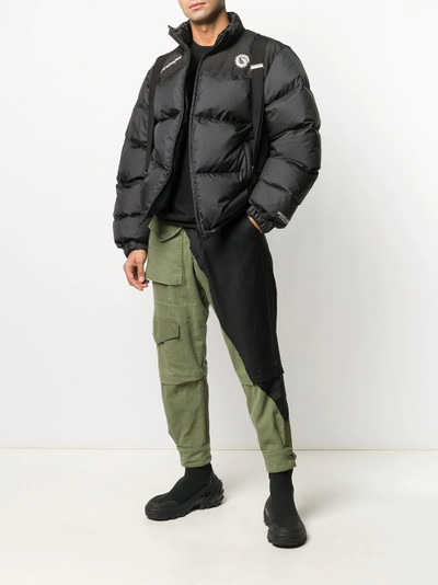 Greg Lauren mixed-panel suspender cargo trousers outlook