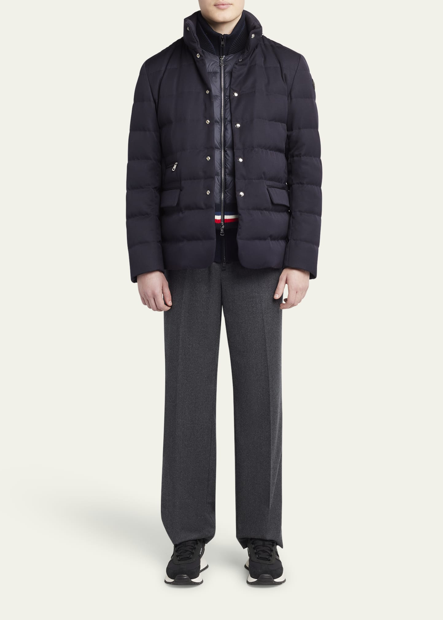 Men's Bess Quilted Wool Blazer with Hood - 2