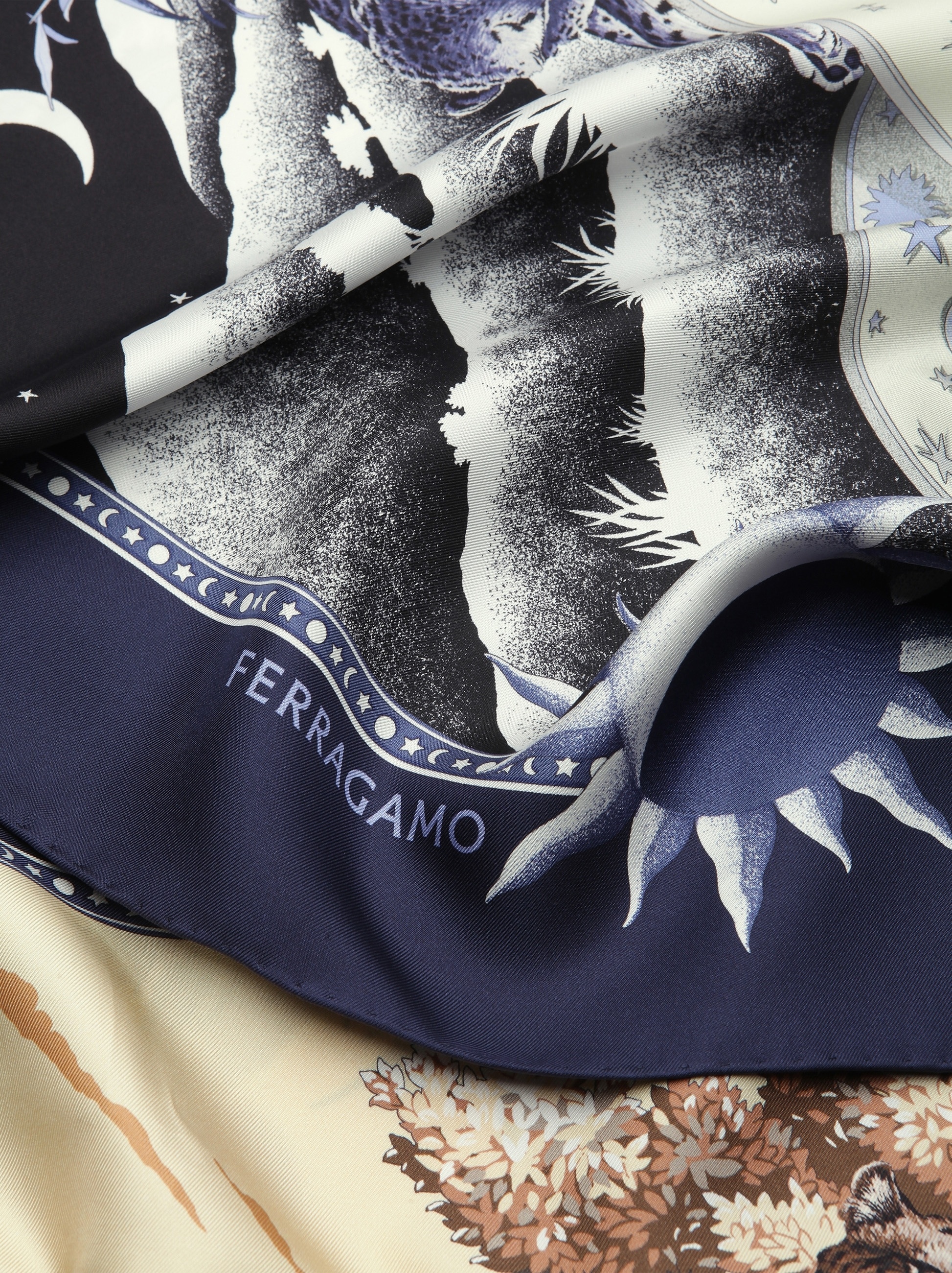 Day & Night print silk foulard - 2