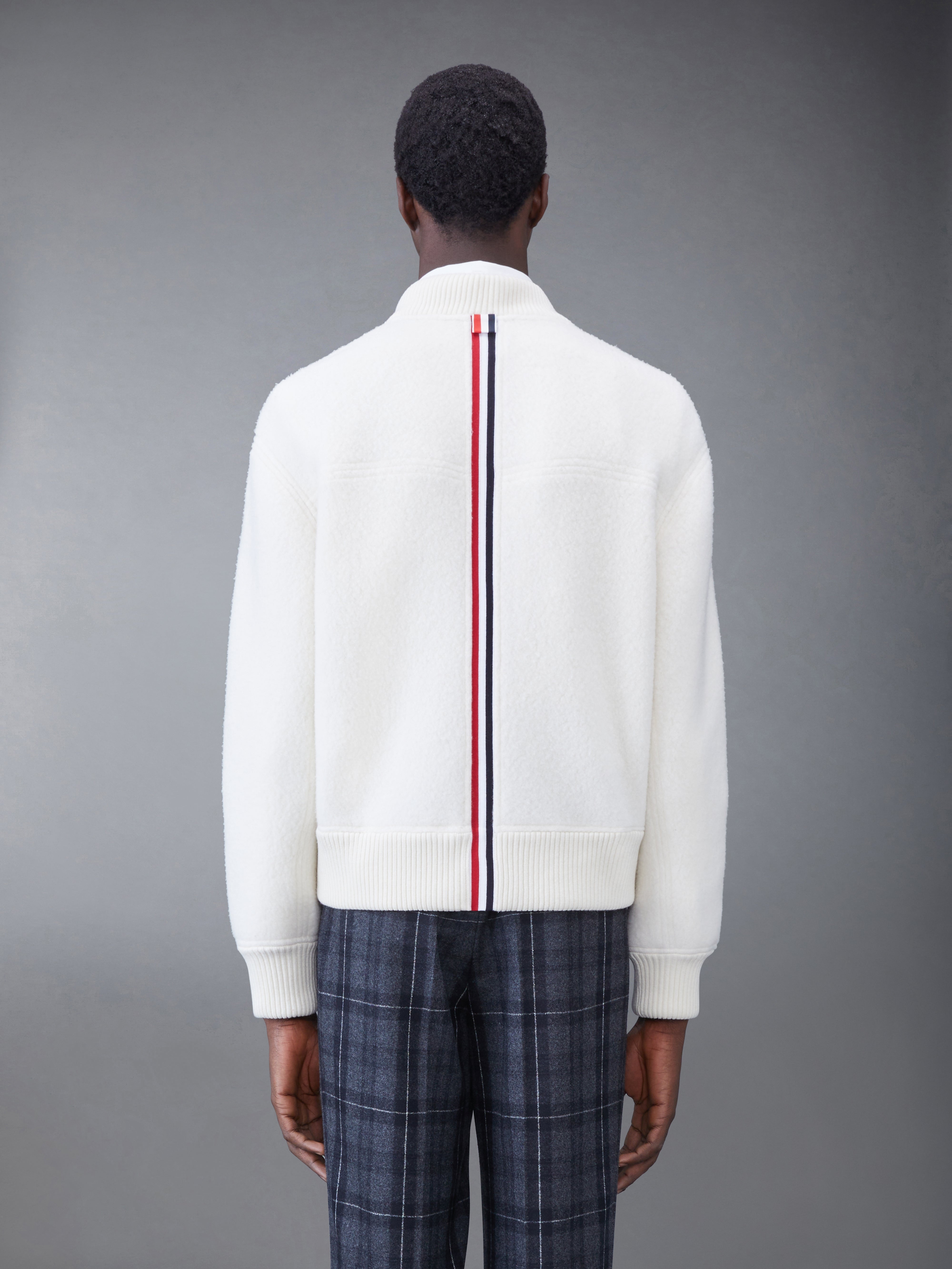 Wool Fleece Stripe Bomber - 2