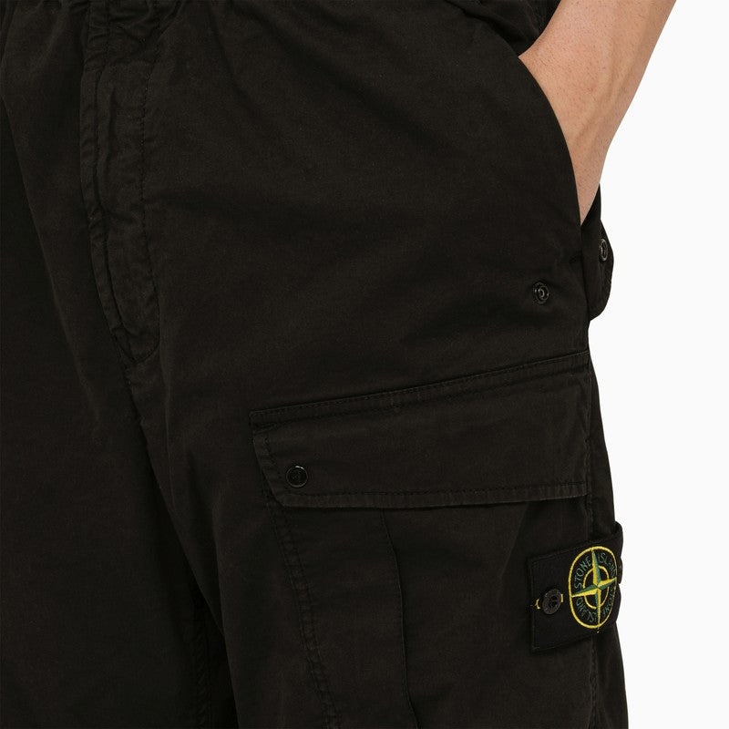 Stone Island Black Cargo Trousers In Cotton Men - 5