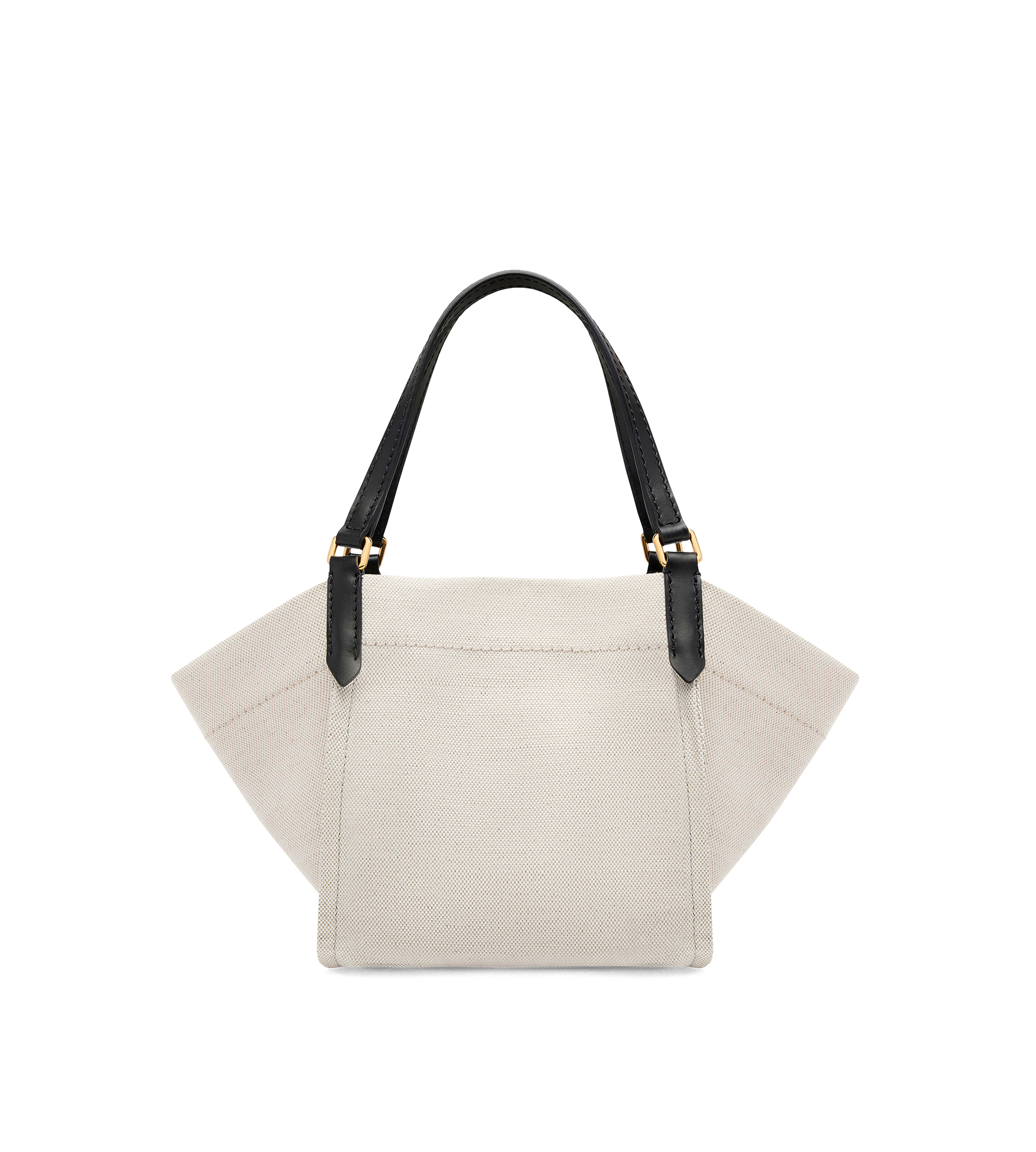 COTTON CANVAS AND SMOOTH LEATHER AMALFI SMALL TOTE - 3